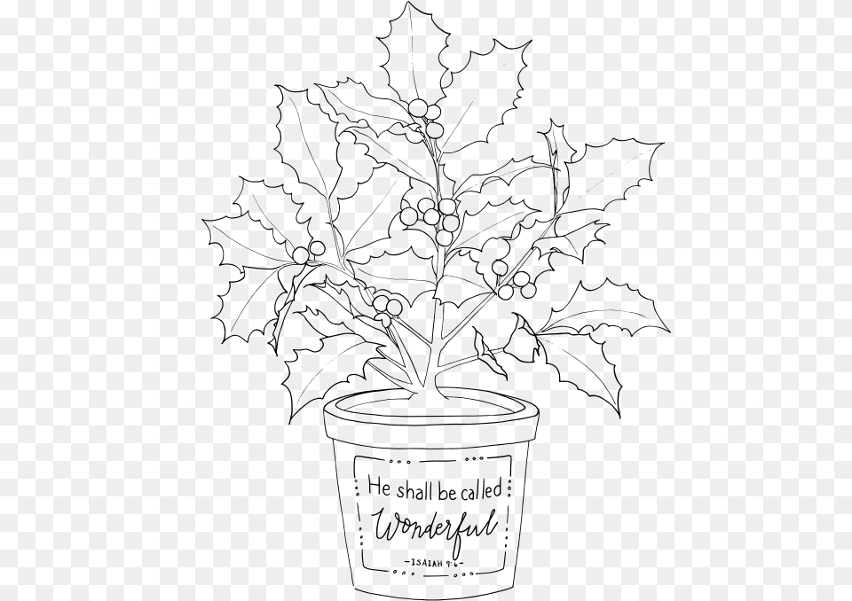 Plant In A Pot Clipart Black And White, Gray Free Png