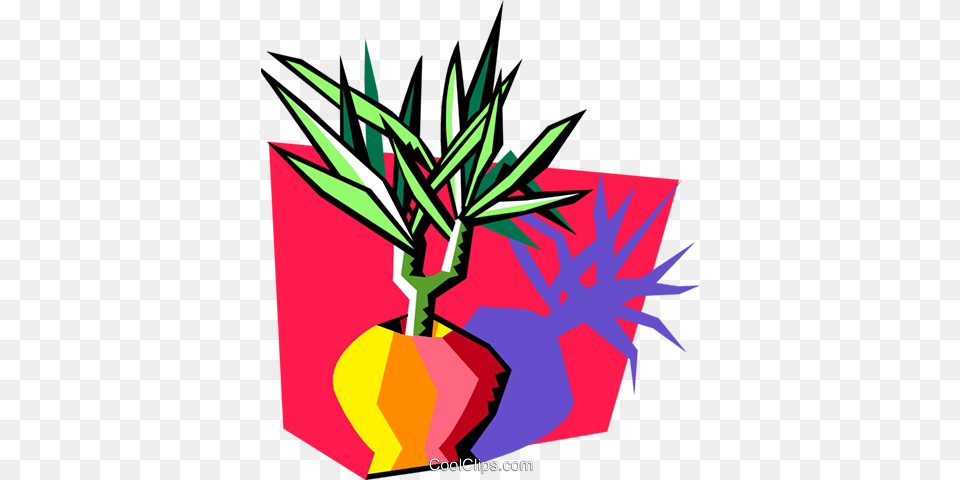 Plant In Vase Royalty Vector Clip Art Illustration, Graphics, Potted Plant, Jar, Planter Free Transparent Png