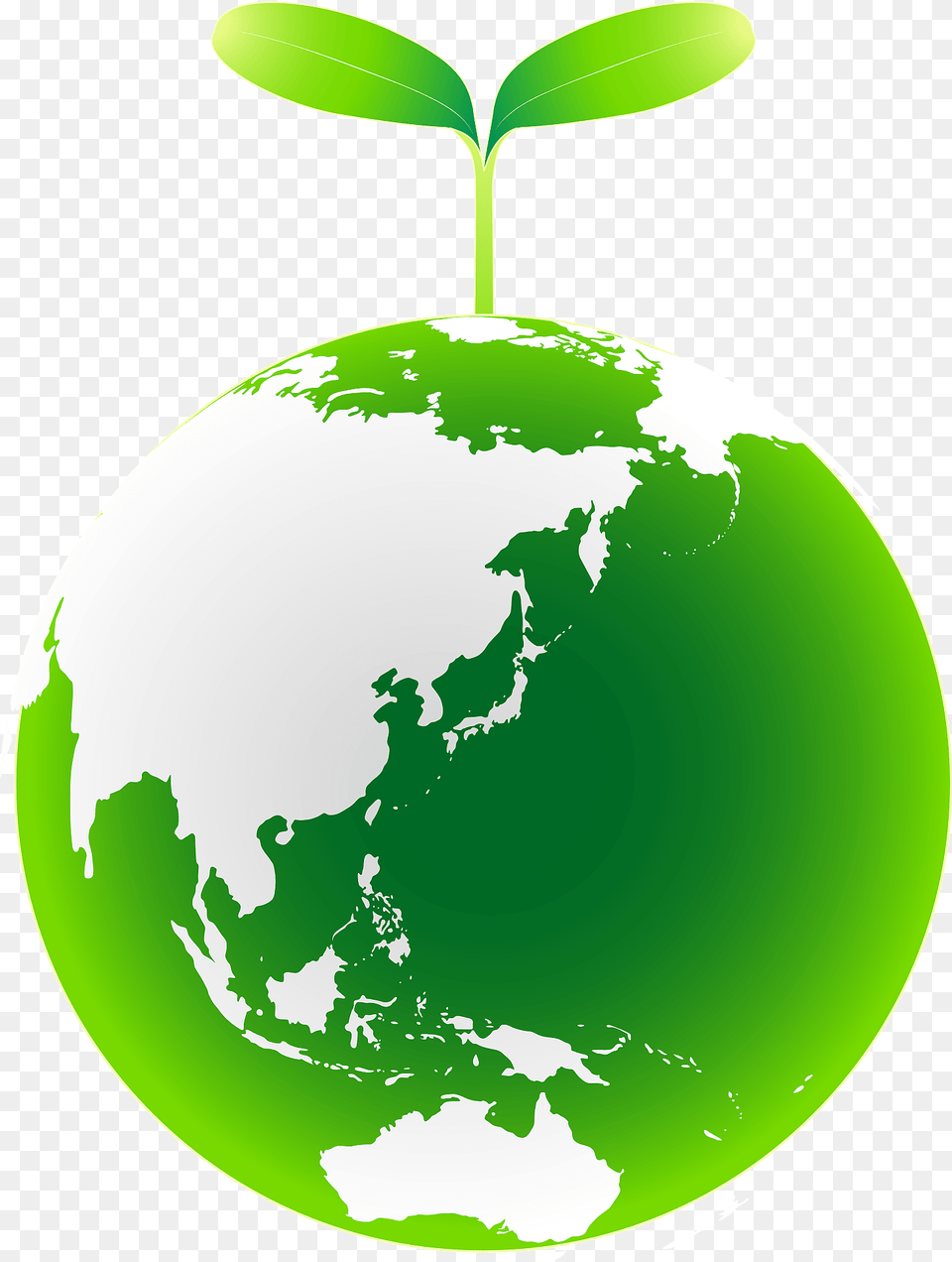 Plant Is Sprouting Out Of Planet Earth Clipart, Green, Astronomy, Outer Space, Globe Png