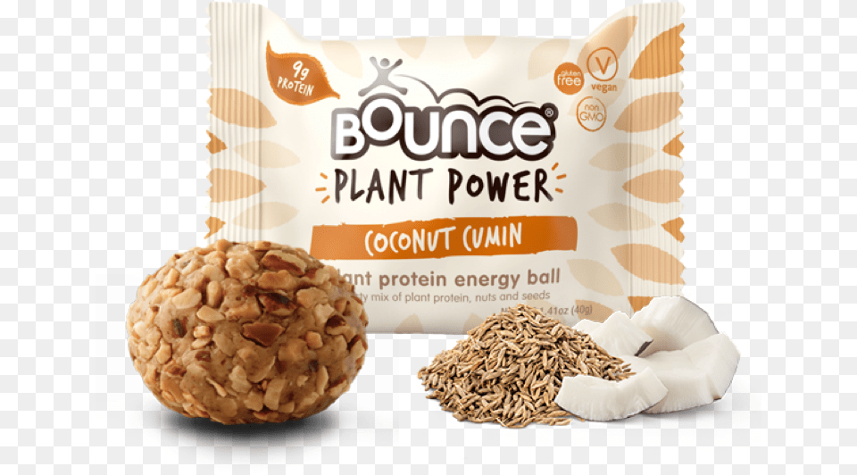 Plant Protein Vegan Energy Balls Bounce V Life Coconut Cumin Ball 12 X, Food, Nut, Produce, Vegetable Free Transparent Png