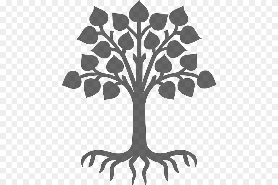 Plant Silhouette Grey Tree Leaves Wood Roots Child Care, Stencil, Art, Animal, Kangaroo Png