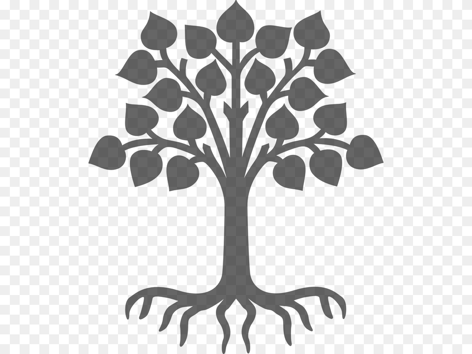 Plant Silhouette Grey Tree Leaves Wood Roots Child Care, Gray Png Image