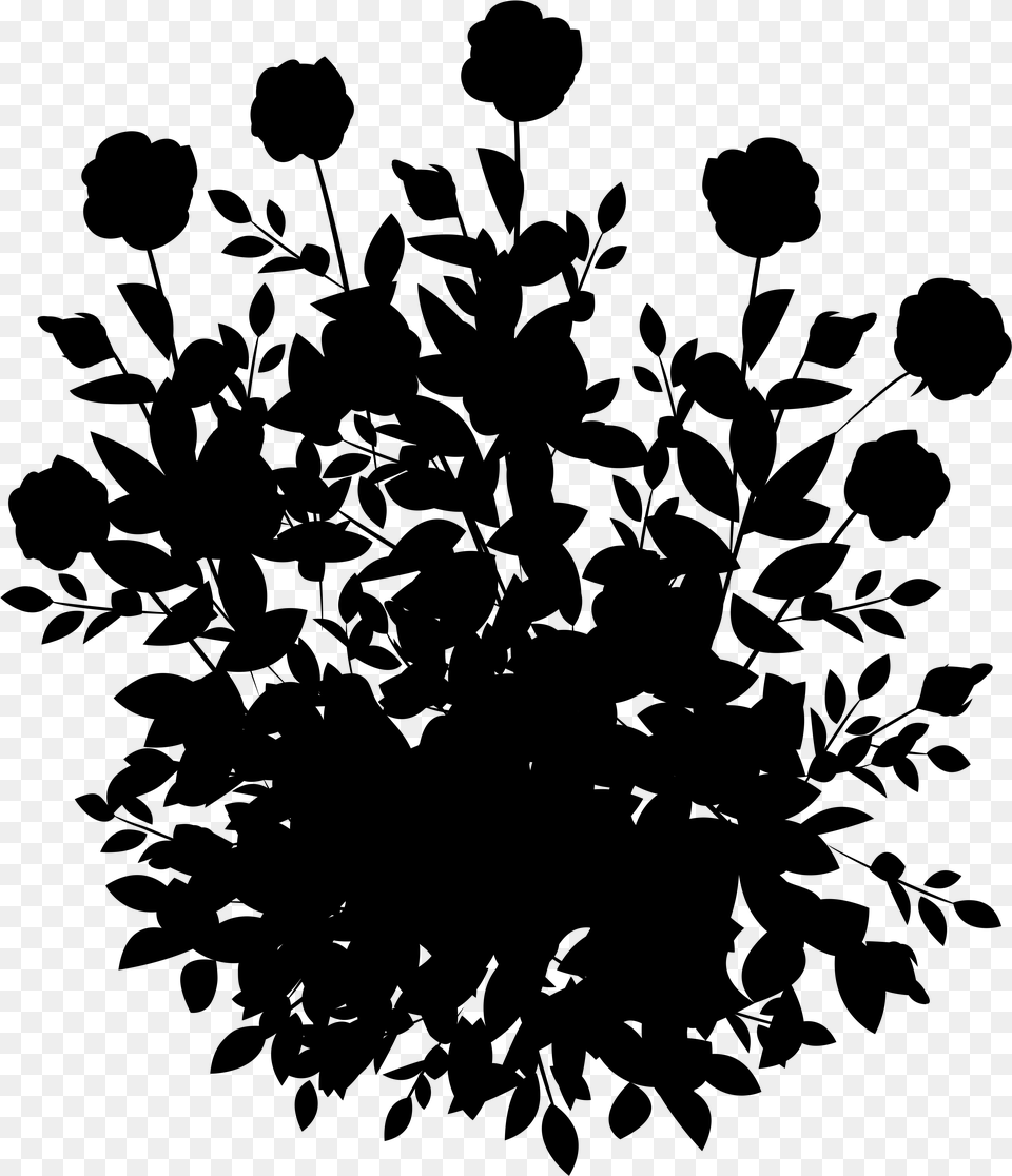 Plant Silhouette Pattern Leaf Flowering Font Clipart Plants Silhouette, Gray Free Png