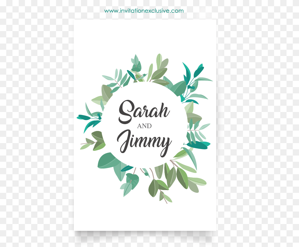 Plant Wedding Card Design Circle2 Wedding Invitation Templates Mint Green, Herbal, Herbs, Text, Book Png Image