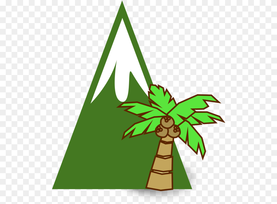 Plantfloraleaf Clipart Coconut Tree Cartoon, Green, Triangle, Plant Png Image
