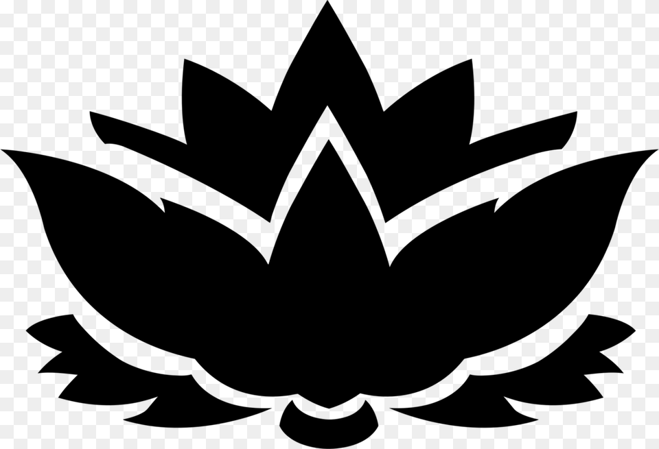 Plantflowerleaf Lotus Flower Silhouette, Gray Free Png