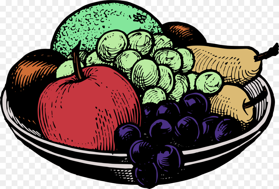 Plantfoodfruit Black And White Fruit Bowl, Produce, Plant, Food, Grapes Png Image