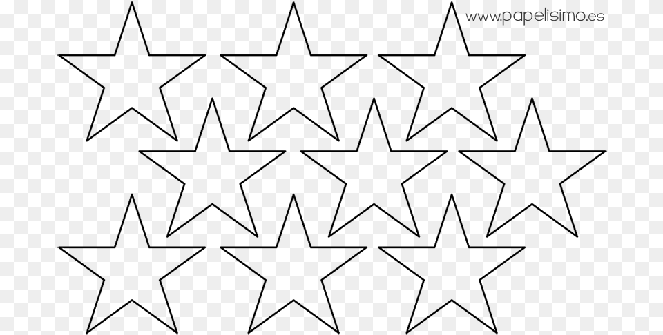 Plantilla Estrellas Cinco Puntas Five Pointed Starsl Line Art, Gray Free Transparent Png