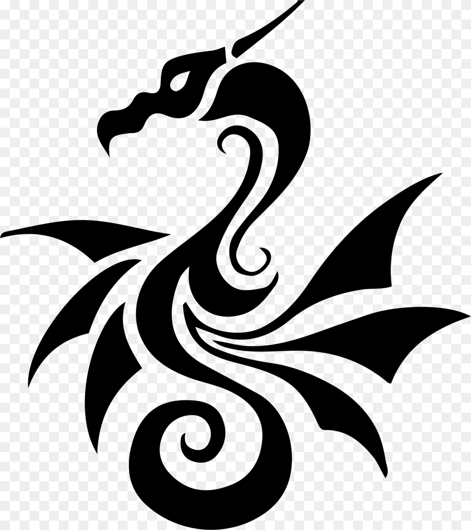 Plantillas De Tatuajes De Dragones Tribales Easy Tribal Tattoo Designs, Gray Free Png