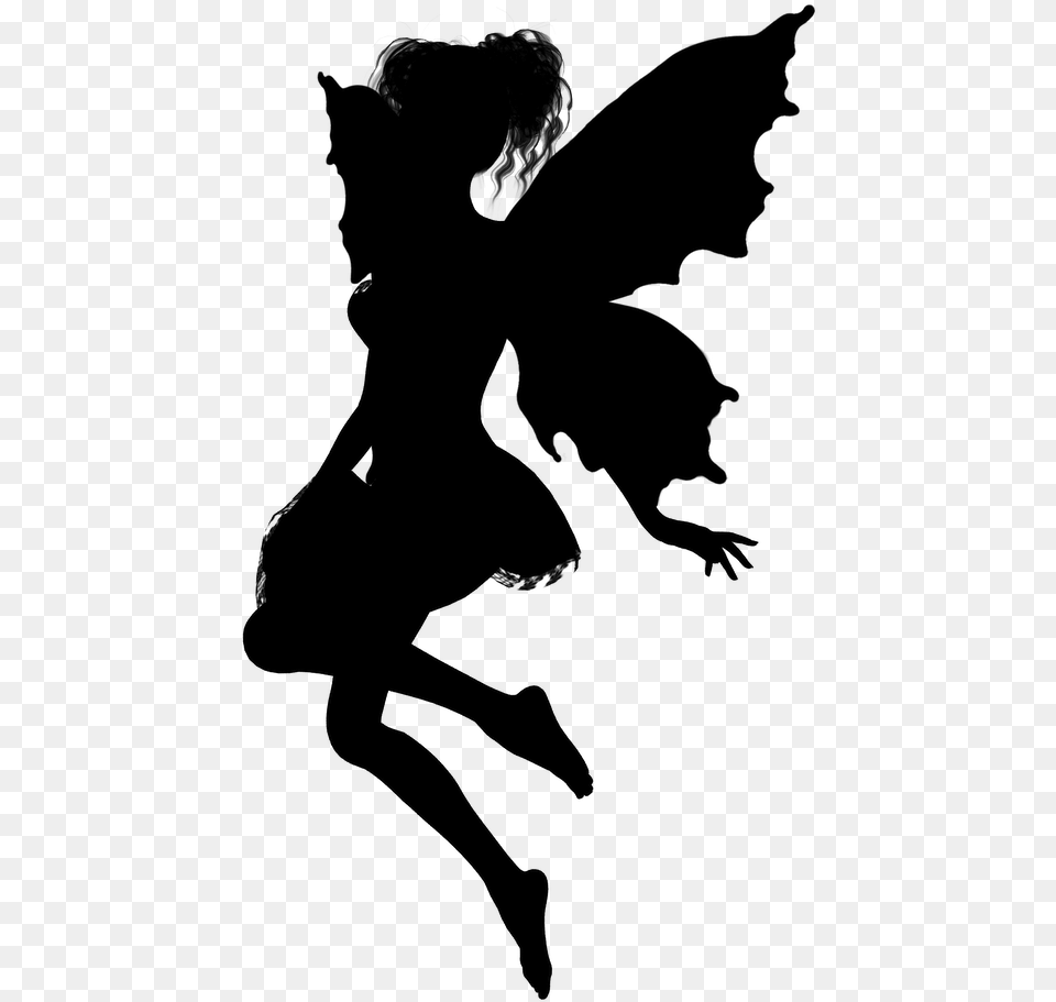 Plantillas Para Tatuajes De Siluetas Printable Gothic Fairy Silhouette, Gray Png