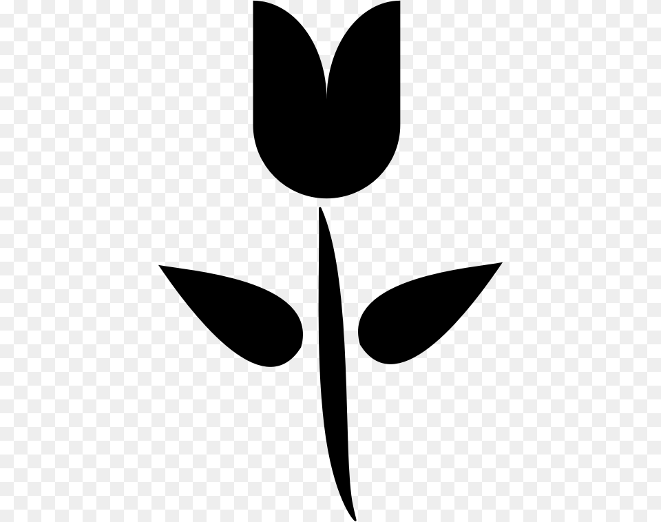 Plantleafmonochrome Photography One Tulip Black Clipart, Gray Free Png