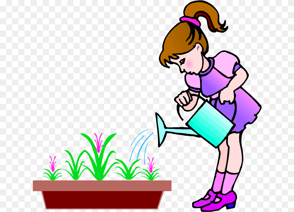 Plants Clipart Child Girl Watering The Flower Cartoon Uses Of Water Clipart, Potted Plant, Plant, Outdoors, Nature Free Transparent Png
