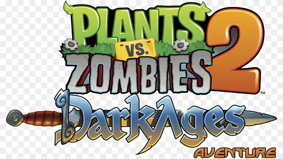 Plants Vs Zombies 2 Logo Banner Free Download Plants Vs Zombies 2 Dark Ages Logo, License Plate, Transportation, Vehicle, Text Png Image