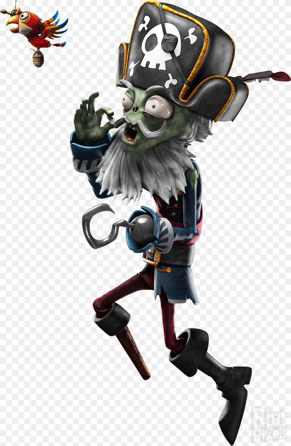 Plants Vs Zombies Captain Deadbeard, Person, Animal, Bird, Face Free Png