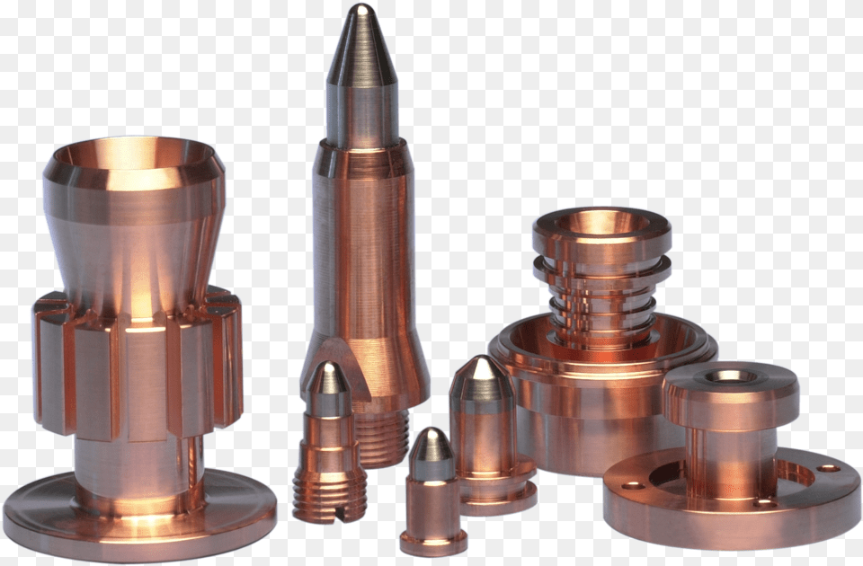 Plasma Spray Electrodes And Nozzles Electrodos Plasma, Ammunition, Bronze, Weapon, Bullet Free Transparent Png