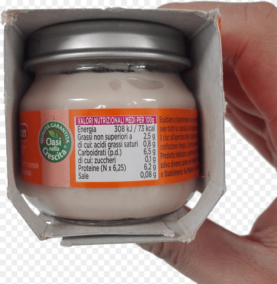 Plasmon Baby Food Puree Meat Gr 80 X 2 Coocked Ham Label, Jar, Mayonnaise Free Transparent Png