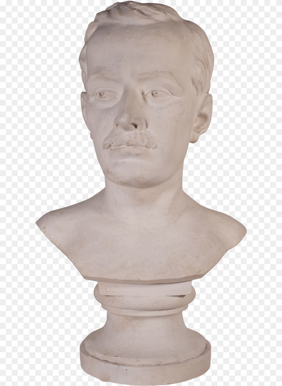 Plaster Bust Of Moustached Male Plaster, Art, Adult, Man, Person Png Image