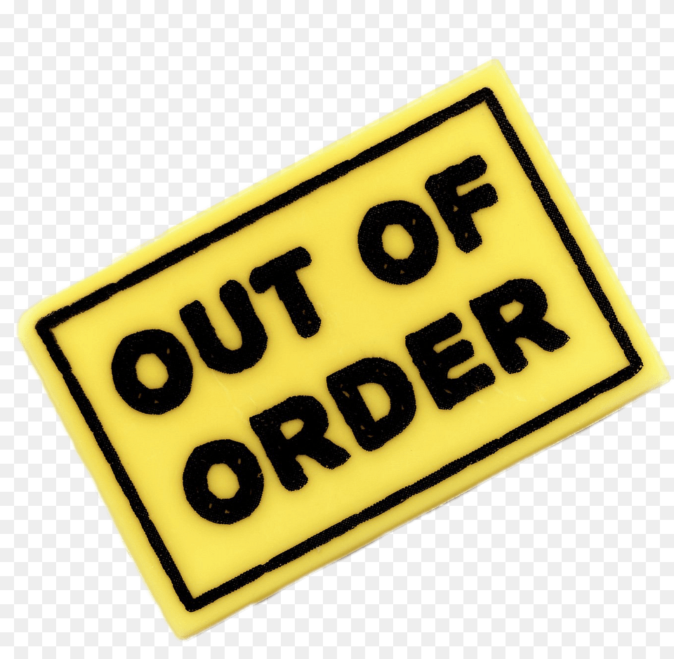 Plastic Out Of Order Sign, Symbol, Road Sign, Text Free Transparent Png