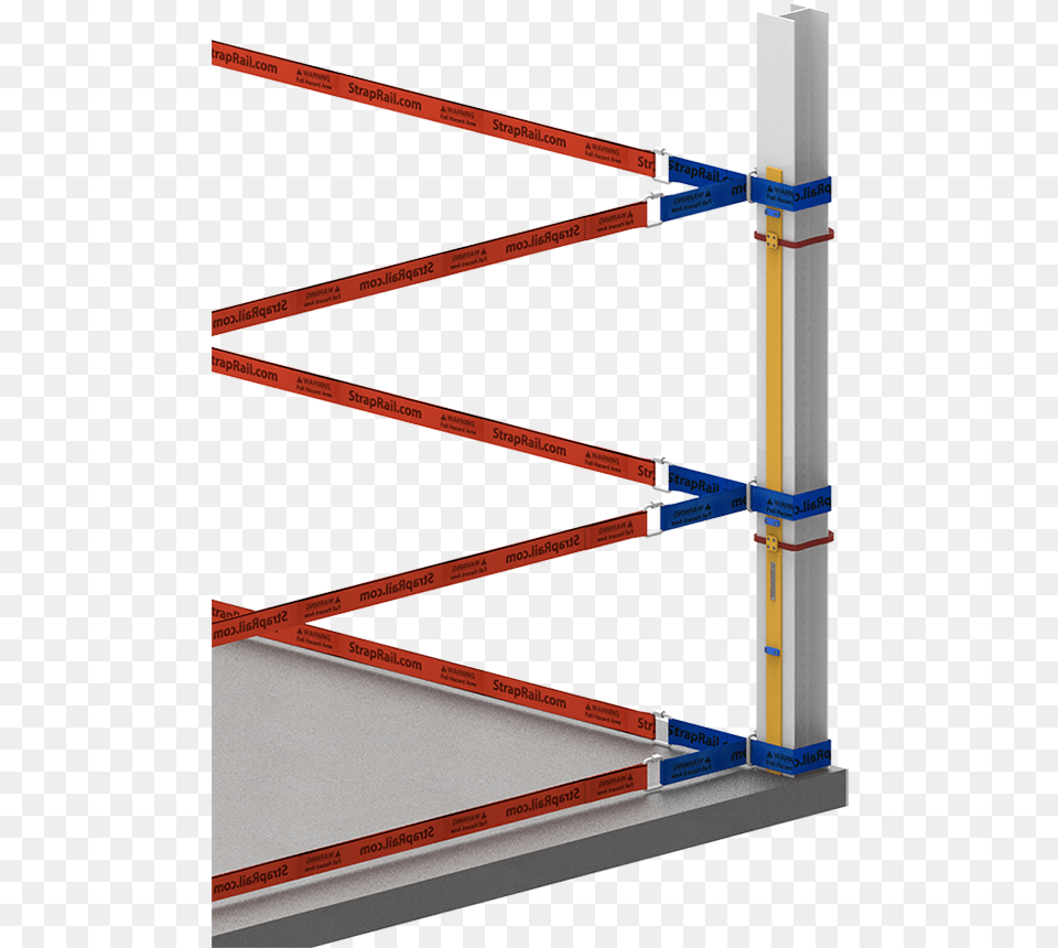 Plastic Post With 3 Blue Noose Belts Stairs Png Image