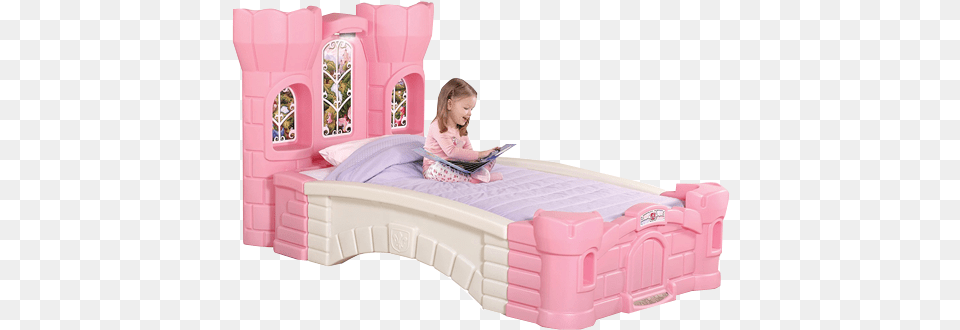 Plastic Princess Castle Bed For Kids With Built In Light Step 2 Princess Castle Bed, Furniture, Child, Crib, Female Free Transparent Png