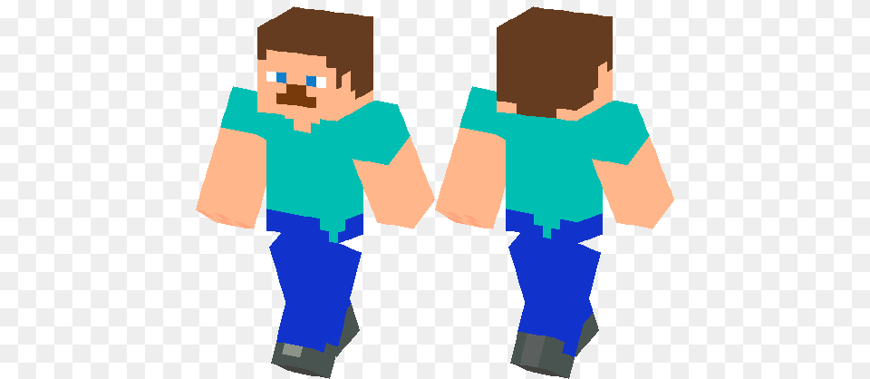 Plastic Steve Minecraft Skin Minecraft Hub, Clothing, Pants, Person, Walking Free Transparent Png