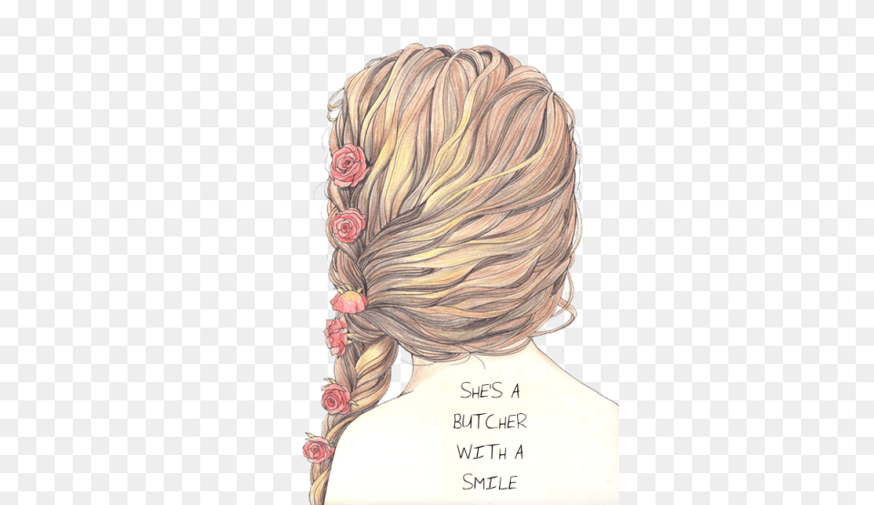 Plat Drawing Braided Hair Svg Royalty Draw Flowers In Hair, Adult, Female, Person, Woman Png Image