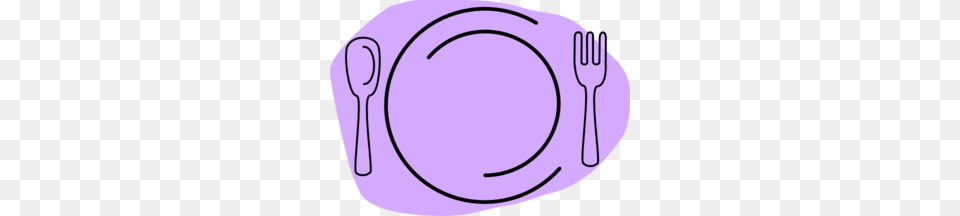 Plate Clipart Purple, Cutlery, Fork, Spoon, Food Png Image