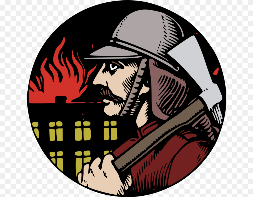 Plate Helmet Firefighter Clipart Firefighter, Publication, Book, Comics, Person Png Image