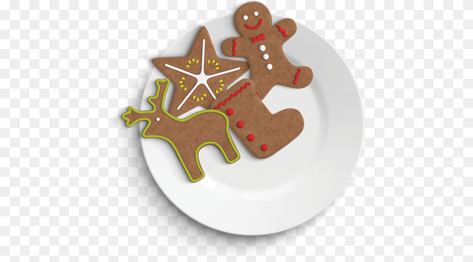 Plate Of Gingerbread Cookies Gingerbread, Cookie, Food, Sweets Png Image