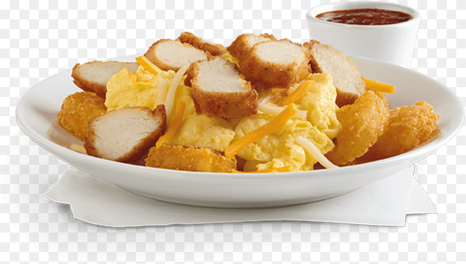 Plate Of Scrambled Eggs Chick Fil A Hash Brown Scramble Bowl, Food, Lunch, Meal, Dish Free Png