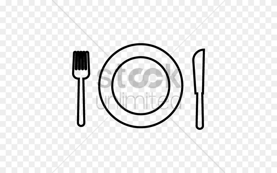 Plate Setting With Fork And Knife Vector Image, People, Person, Lighting, Text Free Png