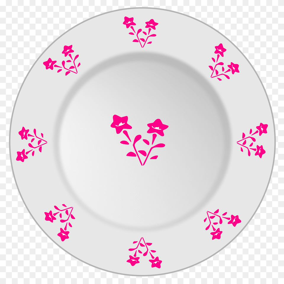 Plate With Carnation Pattern Clipart, Art, Dish, Food, Meal Free Png Download