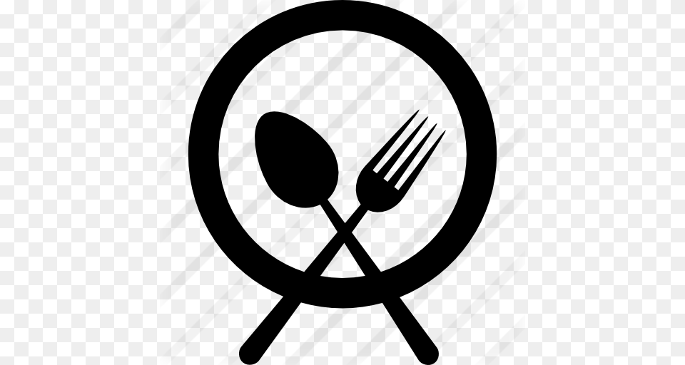 Plate With Fork And Knife Cross, Gray Free Transparent Png