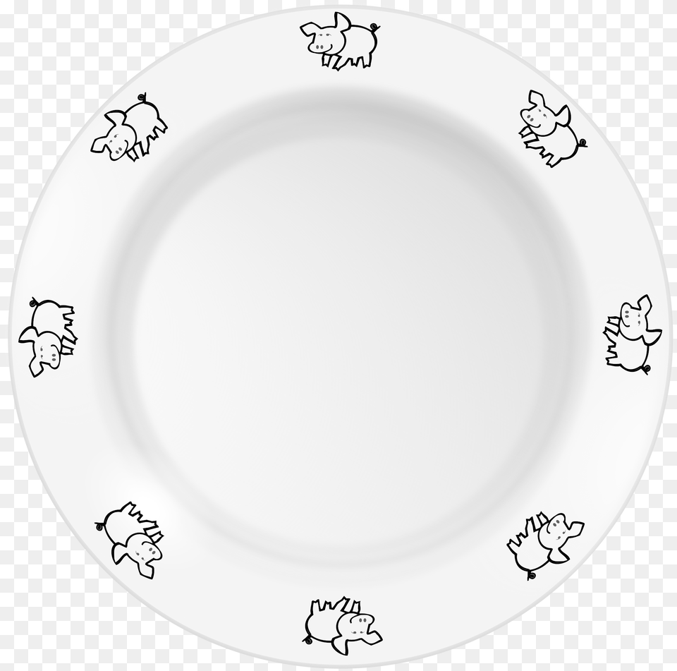Plate With Pig Pattern Clip Arts Plate, Art, Dish, Food, Meal Png
