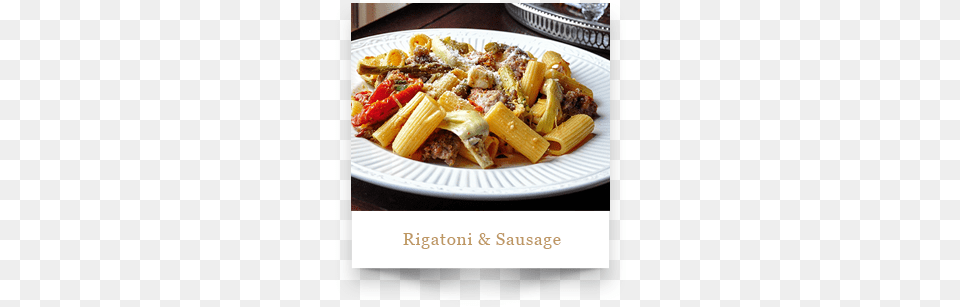 Plate With Rigatoni And Sausage Pasta Dish Penne, Food, Macaroni, Meal, Dining Table Free Transparent Png