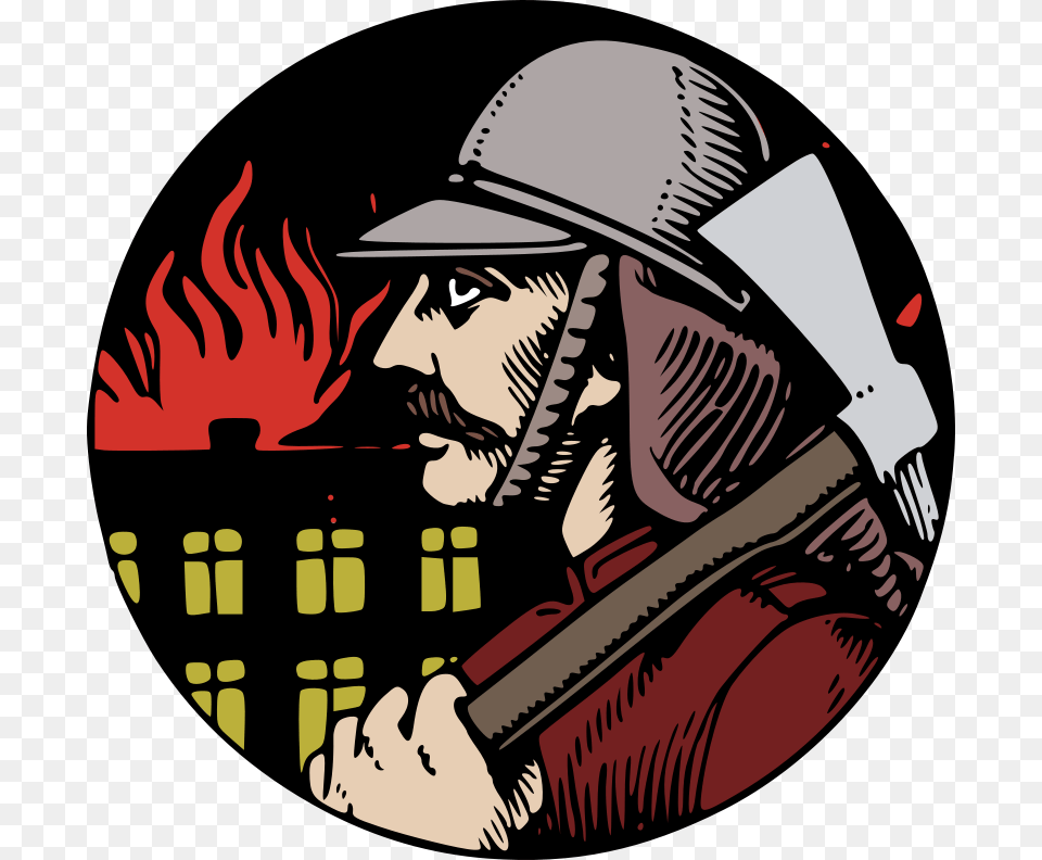 Platehelmetfirefighter Firefighter Clipart, Publication, Book, Comics, Person Png