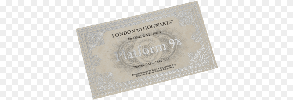 Platform 9 3 4 Ticket, Paper, Text, Document, Id Cards Free Transparent Png