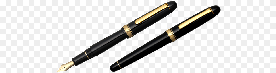 Platinum 3776 Century Fountain Pen Black W Gold Trim Pen, Fountain Pen Free Png Download