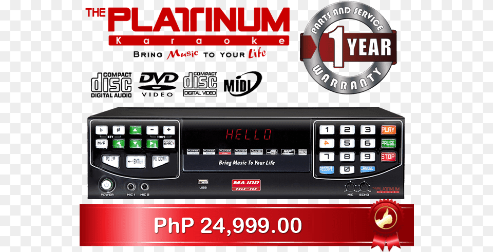 Platinum Major Hd10 Price, Scoreboard, Cd Player, Electronics Free Png Download