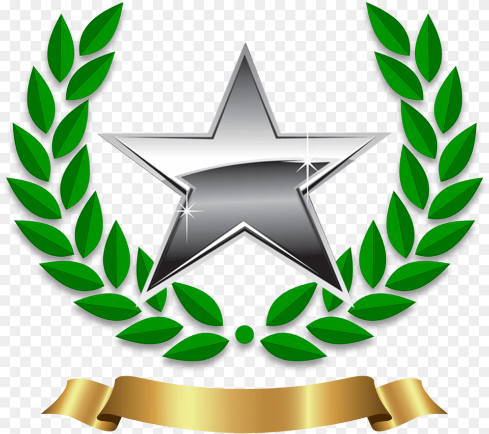 Platinum Star Olive Leaves Clip Art, Emblem, Symbol Free Transparent Png