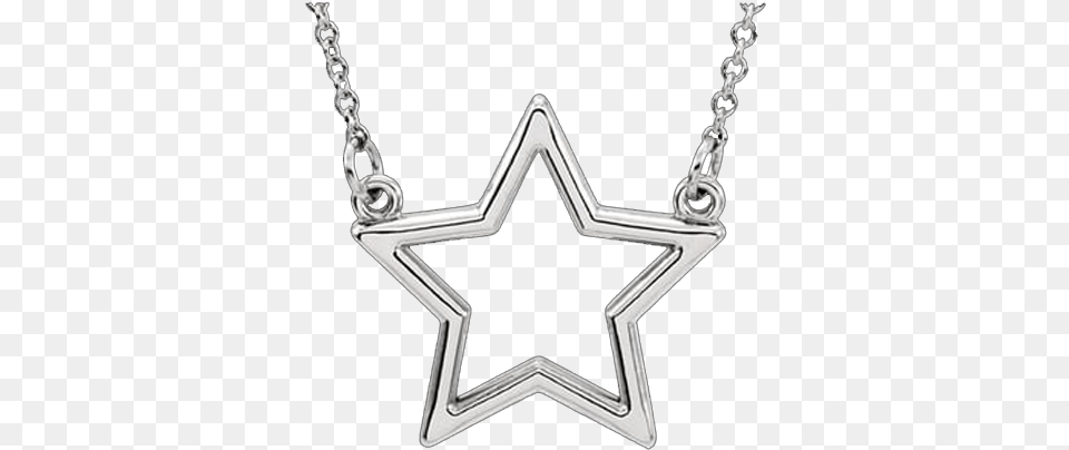 Platinum Star Pendant Military Logo Transparent Background, Accessories, Jewelry, Necklace, Silver Png