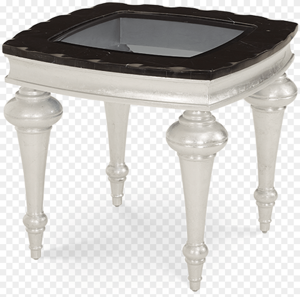 Platinum Turned Legs Black Marble Border Square Glass Bar Stool, Coffee Table, Furniture, Table, Chandelier Png Image