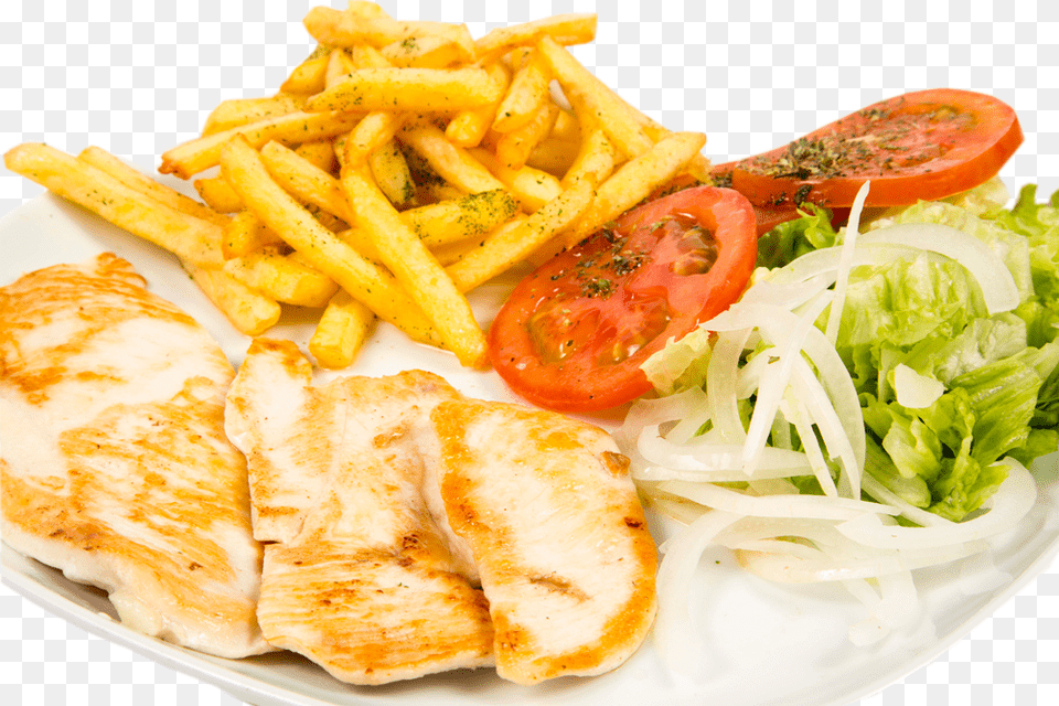 Plato Combinado N1 Pechuga A La Plancha Con Papas, Food, Food Presentation, Fries, Bread Free Transparent Png