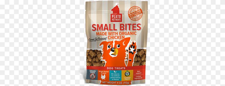 Plato Small Bites Organic Chicken Dog Treats Plato Small Bites Dog Treats, Advertisement, Food, Snack, Poster Free Png