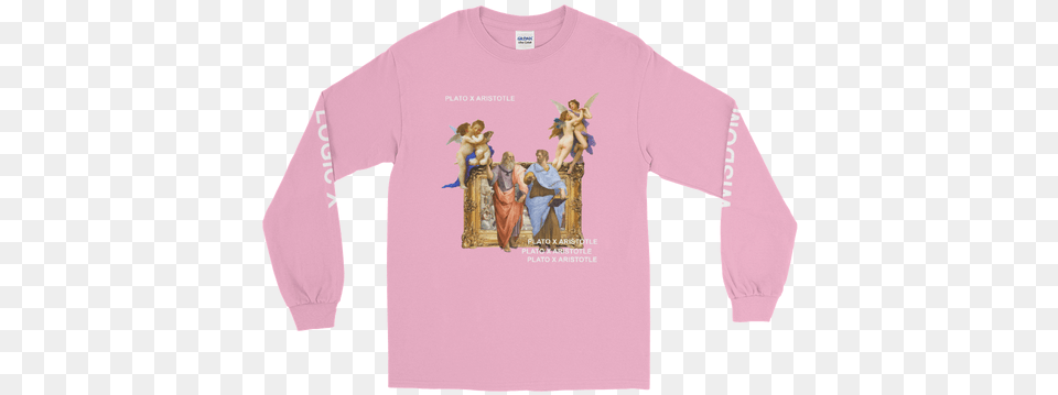 Plato X Aristotle Long Sleeve Joe Cardamone Merch American Primitive, Clothing, Long Sleeve, T-shirt, Person Free Png Download