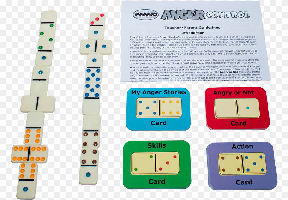 Play 2 Learn Dominoes Anger Management Card Game, Domino Free Transparent Png