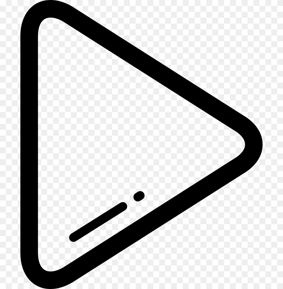 Play Arrow Triangle Outline Pointing To Right Triangle Play Icon, Sign, Symbol, Road Sign, Blackboard Png Image