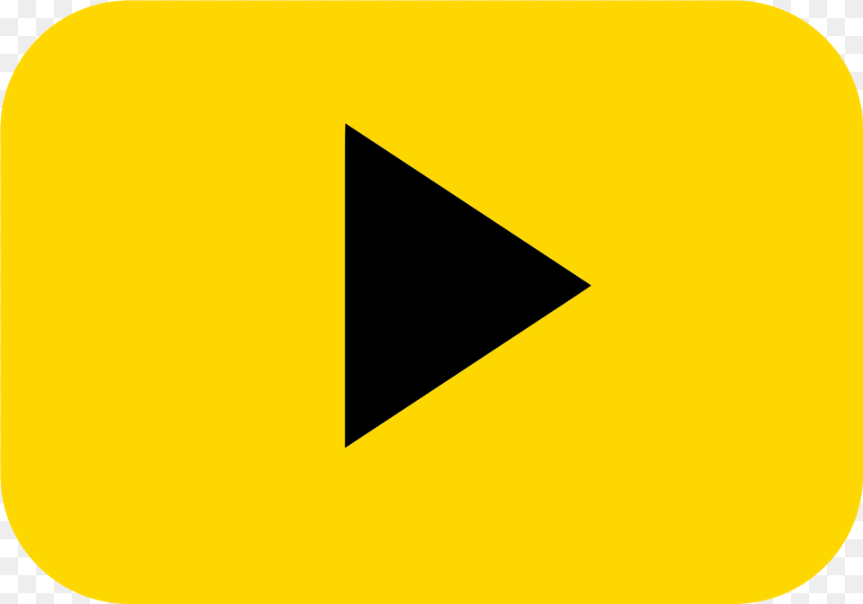 Play Button Black On Yellow In Sign, Triangle Png