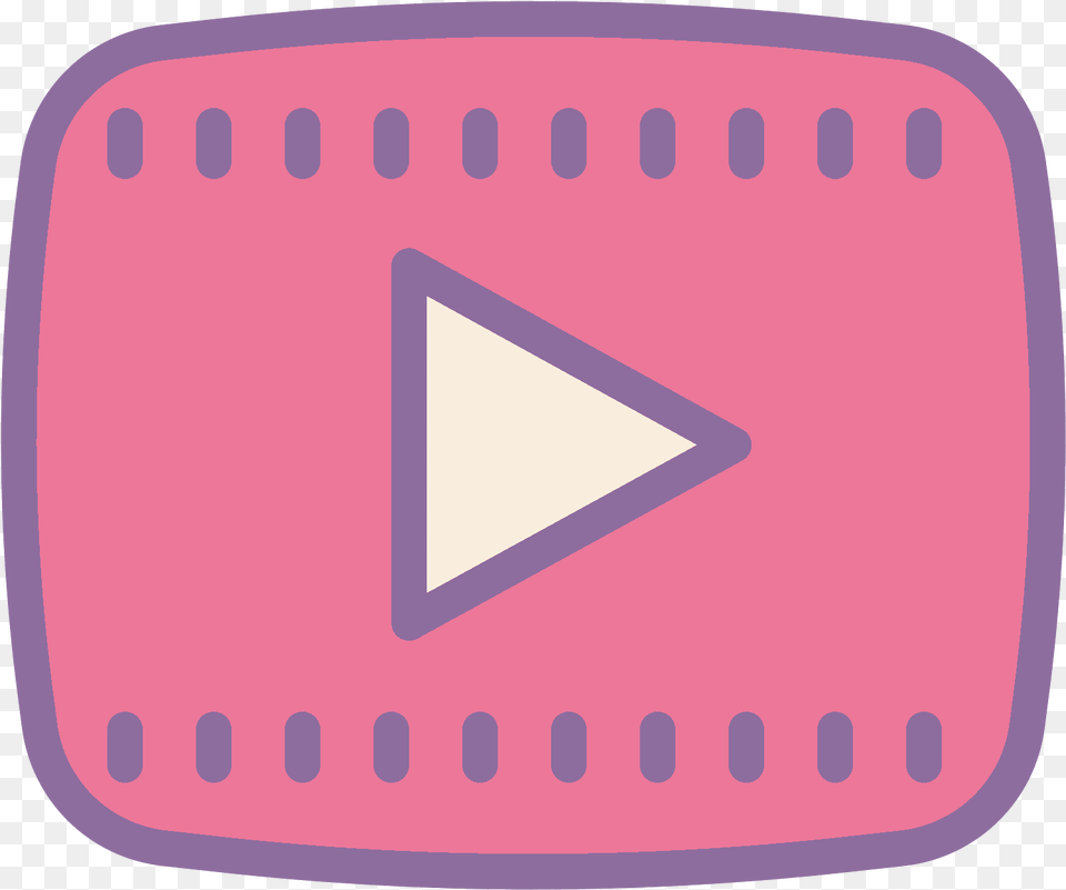 Play Button Icon Icon Youtube Pink, Triangle, Cushion, Home Decor Free Transparent Png