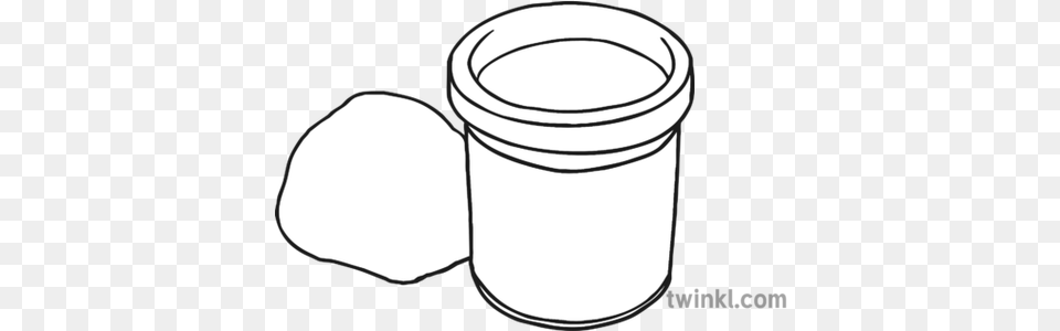 Play Doh Playdough Clipart Black And White Line Art, Jar, Smoke Pipe Png Image